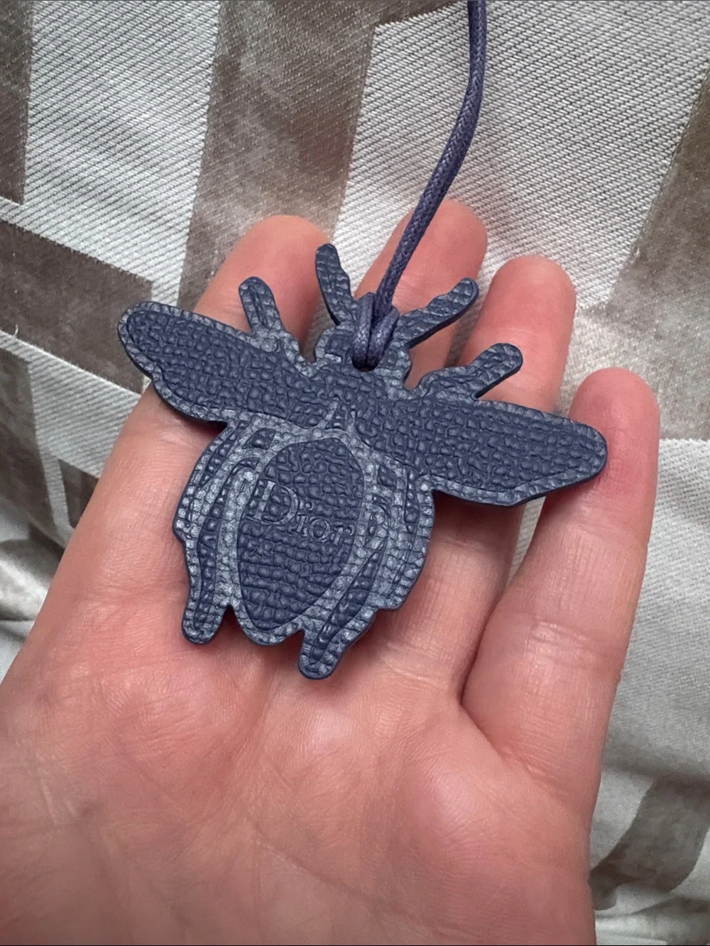 Dior Black Bee Leather Charm Pendant